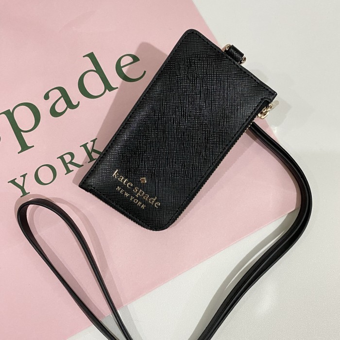 

Kate spade saffiano leather black lanyard id