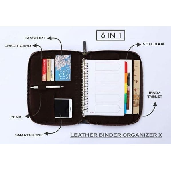 

Leather Organizer Binder X Kulit Sapi Asli Exclusive