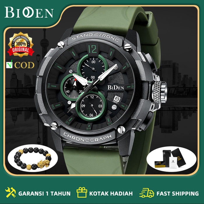 Biden Jam Tangan Pria Chronograph Tahan Air Quartz Top Bisnis Kasual