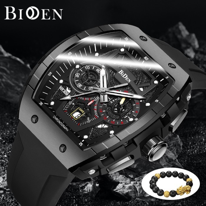 Biden Jam Tangan Pria Original Multifungsi Kalender Bercahaya Anti Air