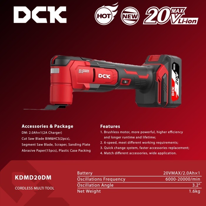 Cordless Oscilating Multi Tool Dck 20V Kdmd20Dm