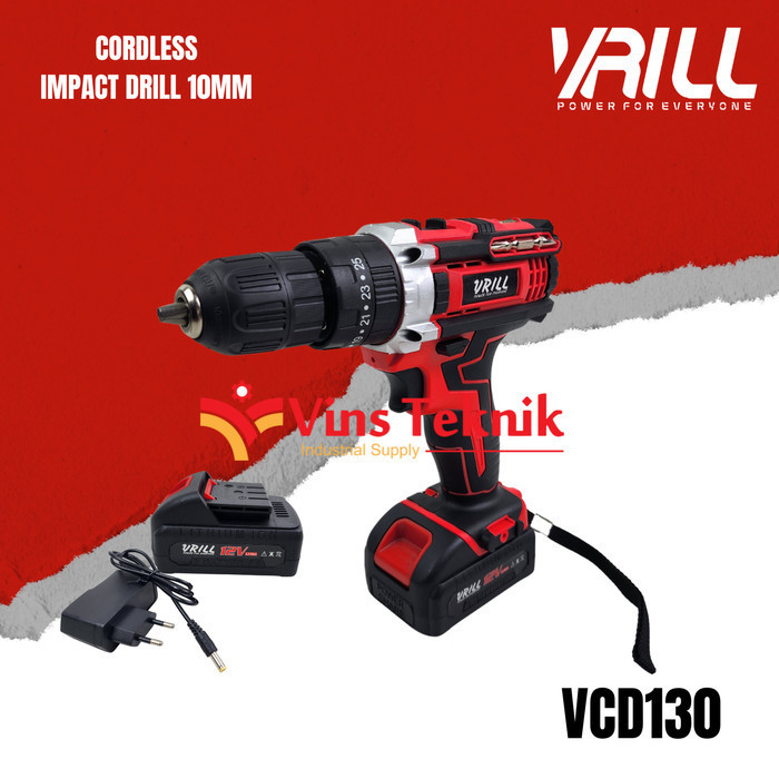 Cordless Impact Drill Vrill Vcd130 Mesin Bor Tembok Baterai Vcd 130