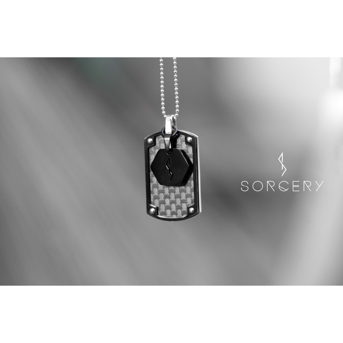 Sorcery Pendant Scp Kalung Liontin Bandul Titanium Karbon Pria Wanita