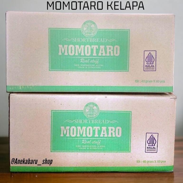 

LANGSUNG KIRIM 1 DUS / 60 PCS MOMOTARO KUKIS SHORTBREAD KELAPA 45GR