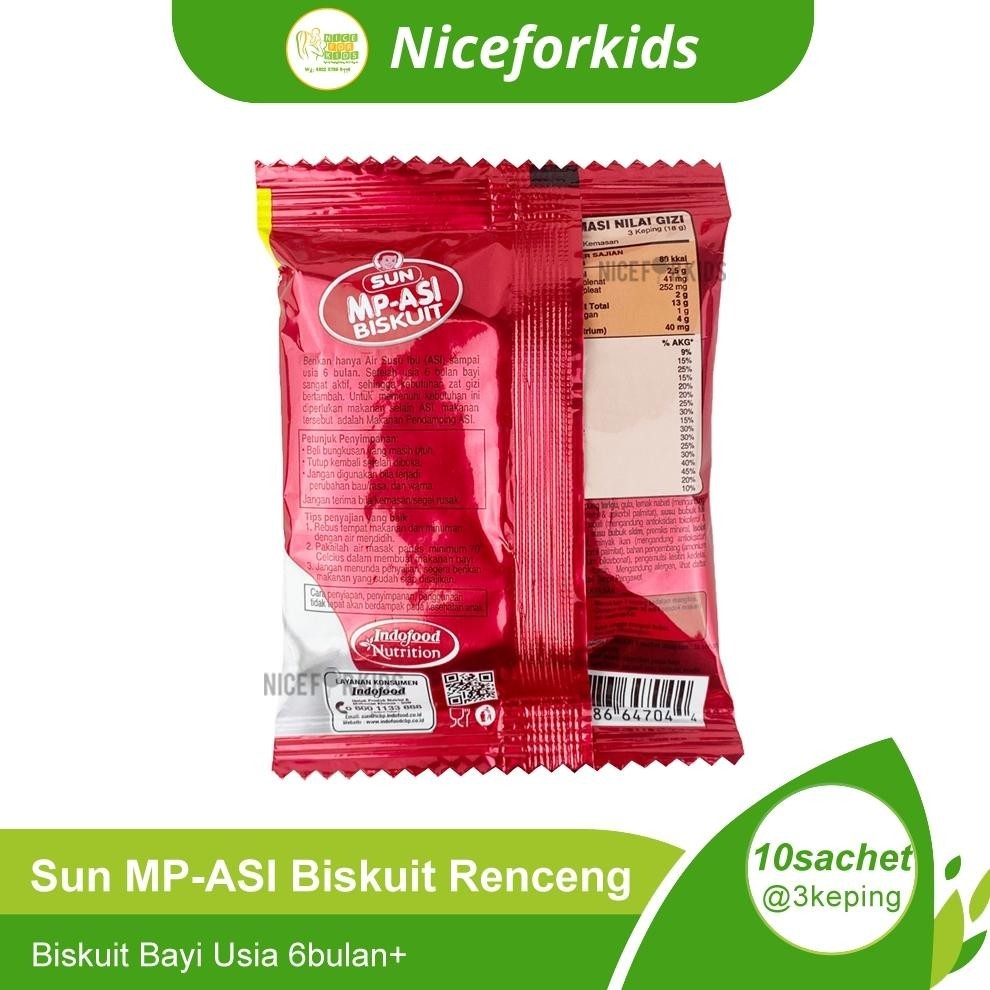 tomonimart Sun MP-ASI Biskuit 12gr Usia 6-24 Bulan Renceng Isi 10 Sachet / Sun BIskuit Bayi ||