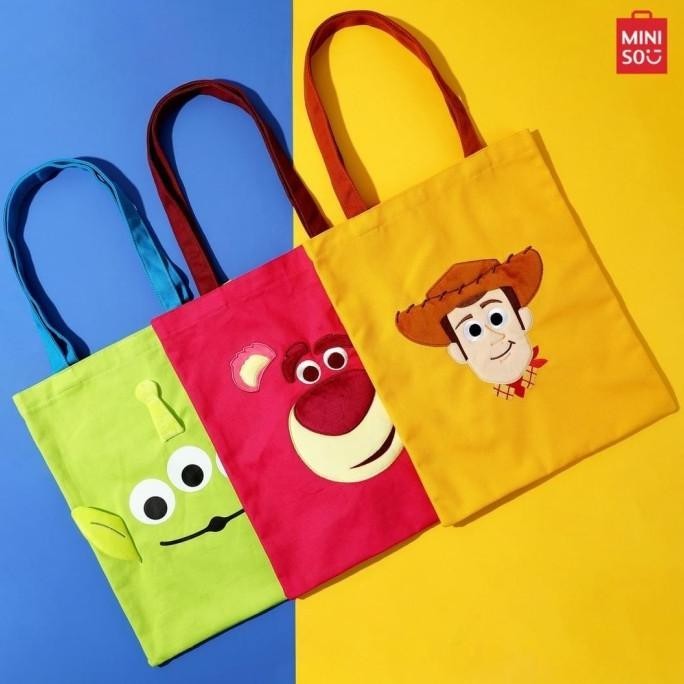 Totebag Toy Story Collection Miniso Shopping Bag Lotso Alien Woody