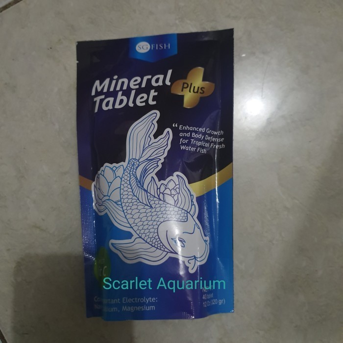 Ready SG Fish Mineral Tablet Vitamin C Garam Ikan 1dus isi 30