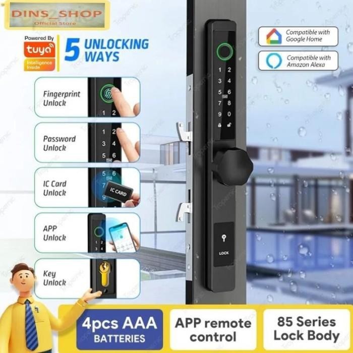 DINS READY SMART DOOR LOCK PINTU GESER/SLIDING/SWING DINS SMARTLOCK