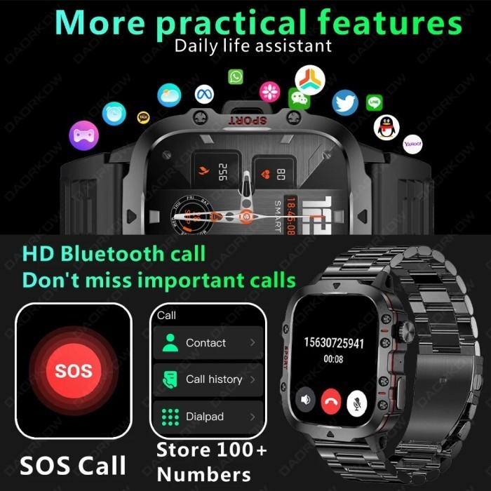 Aolon Smart Watch Military Ftiness Watches Ip68 Waterproof Smartwatch