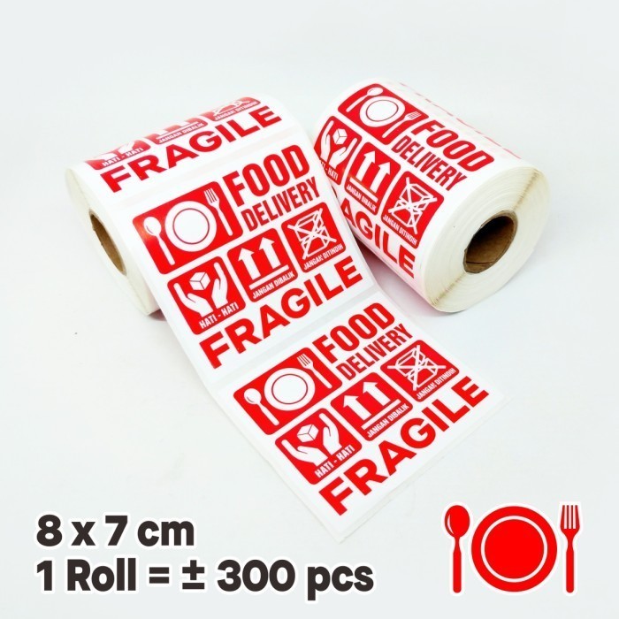 

Stiker Fragile Food Delivery Pengiriman Makanan 8X7 Cm (1 Roll / 300)