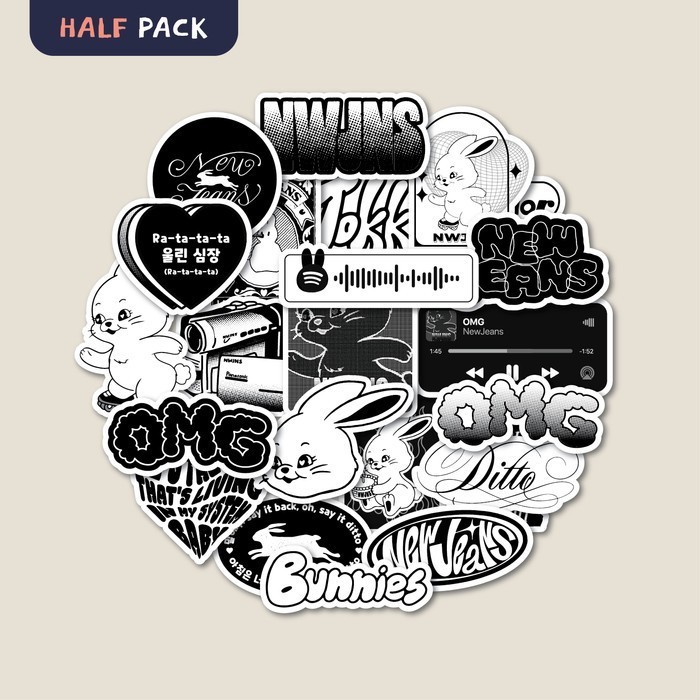 

Sticker Pack Newjeans (Black Ver.) Stiker Tumbler Laptop Koper