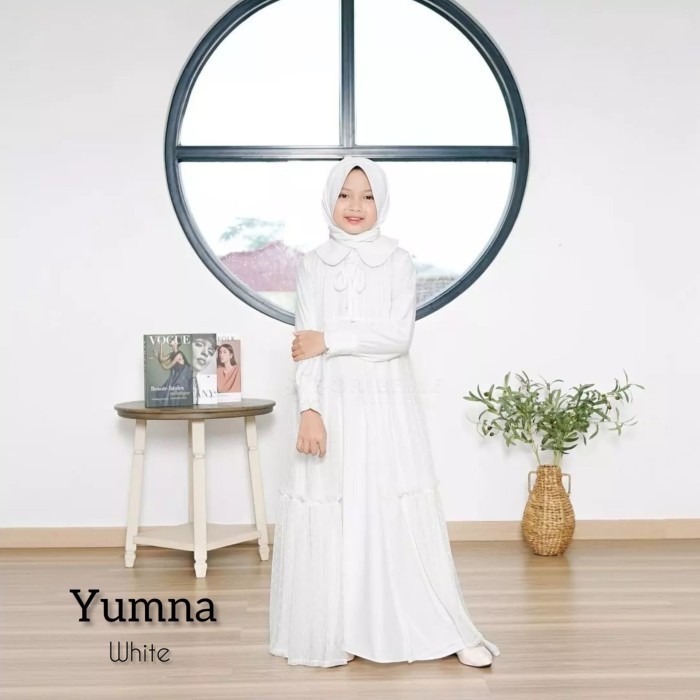 Termurah Baju Muslim Gamis Anak Perempuan 9-12 Tahun Tile Dot Dress Anak Yumna
