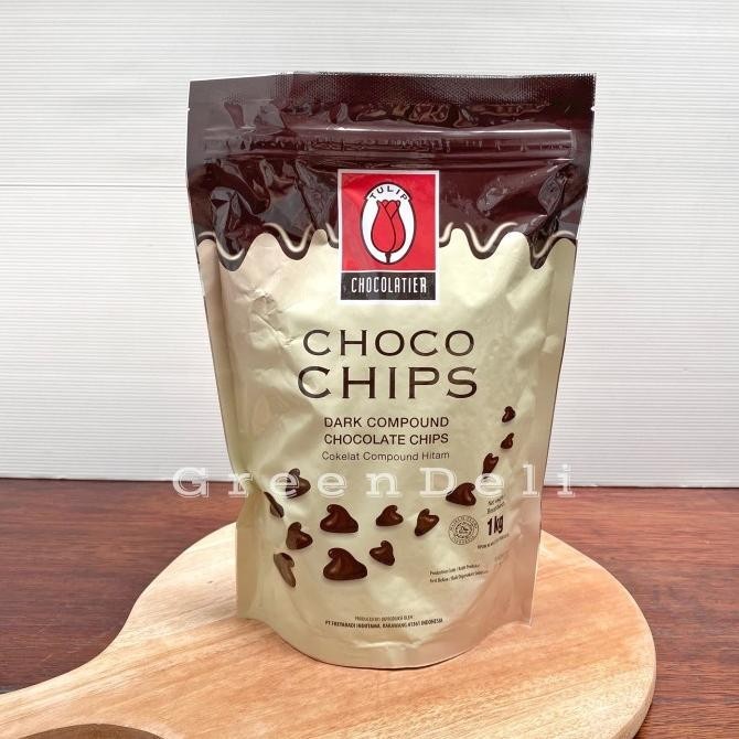 

READYYY KIRIM >> CHOCO CHIPS / CHOCOLATE CHIPS TULIP DARK COMPOUND 1 KG