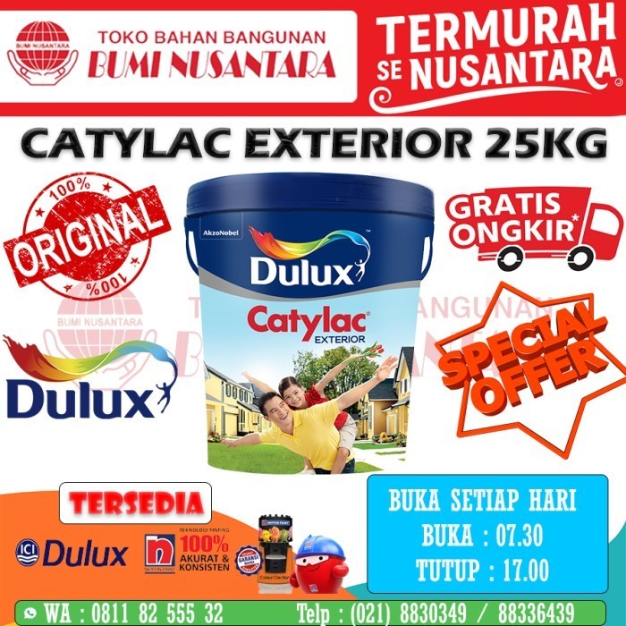 NEW SERIES CAT CATYLAC EXTERIOR 25KG CAT DULUX EXTERIOR 25KG CAT TAHAN CUACA 25KG ORIGINAL QUALITY