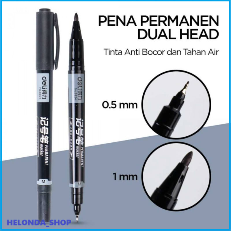 

Promo Pena Permanen Dual Head Tip Marker Pens Waterproof - 6824 - Hitam TUNGGU APALAGI