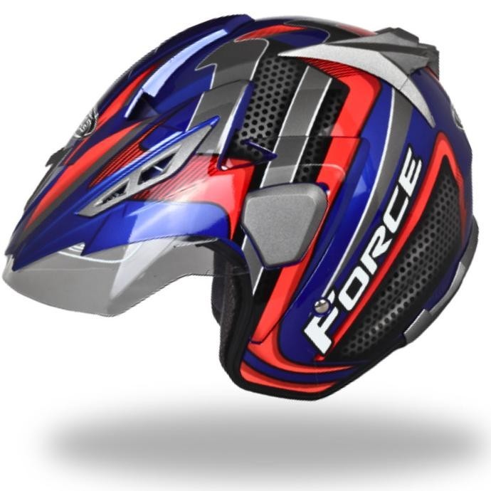 FORCE Helm Motor SNI Half Face Cassanova Double Visor Original