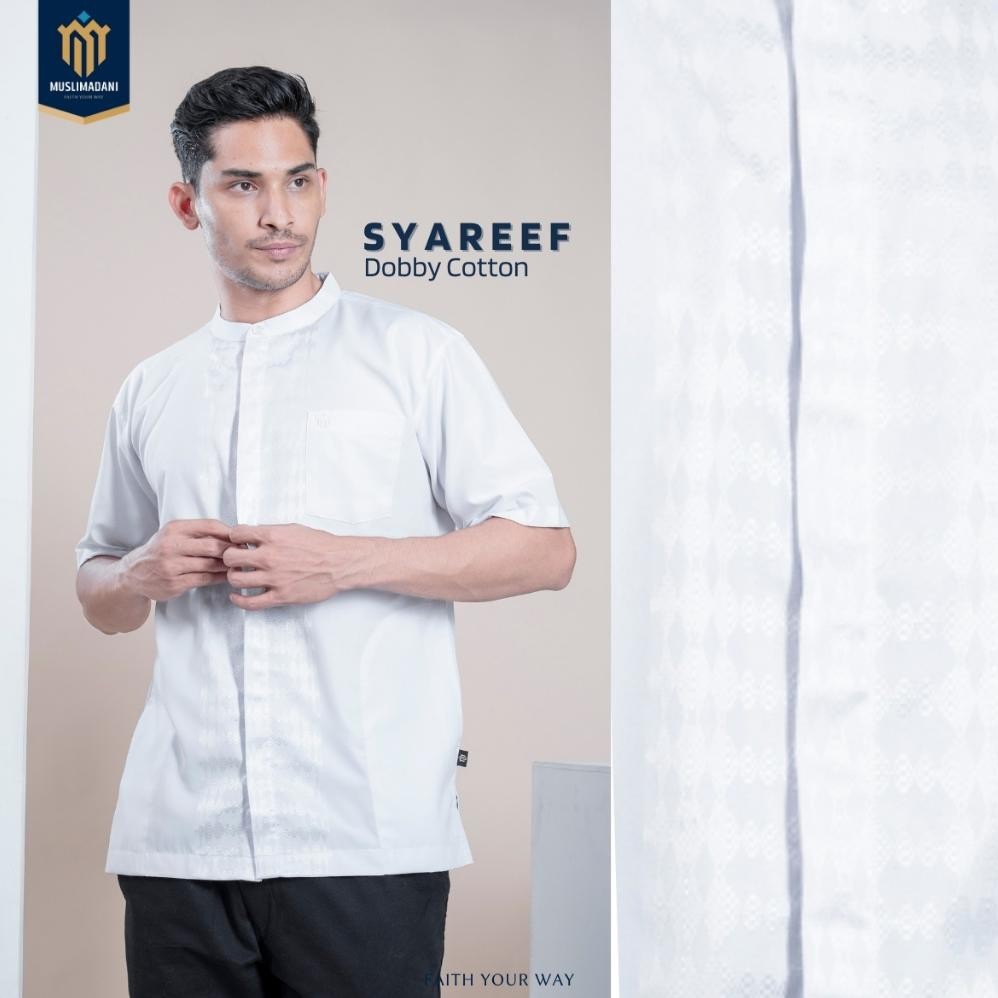 Ready Muslimadani Baju Koko Dewasa Syareef Kemko Lengan Pendek Baju Koko Putih Termurah