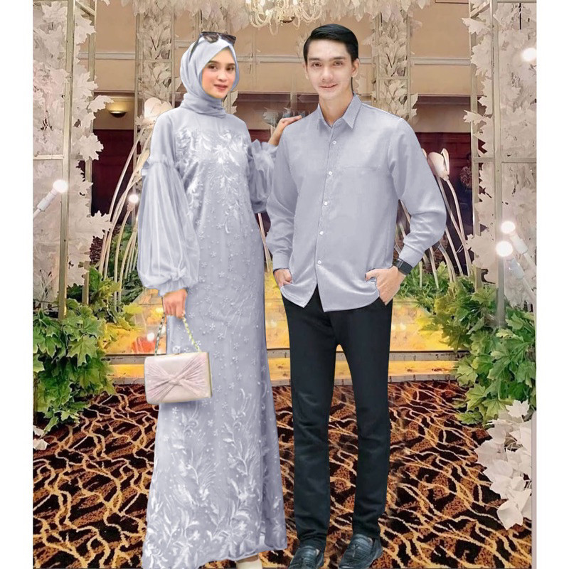 Gamis Couple Farhana Set Hijab Couple Muslim Gamis Couple Pasanga Cp Modela Baju Couple Muslim Baju 