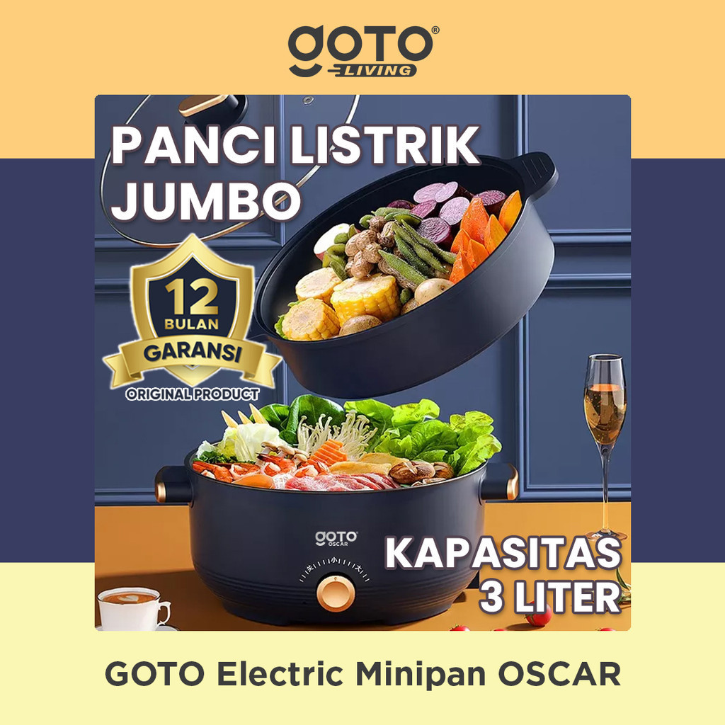 Goto Oscar Panci Listrik Elektrik Fry Pan 3L Goreng Kukus Serbaguna