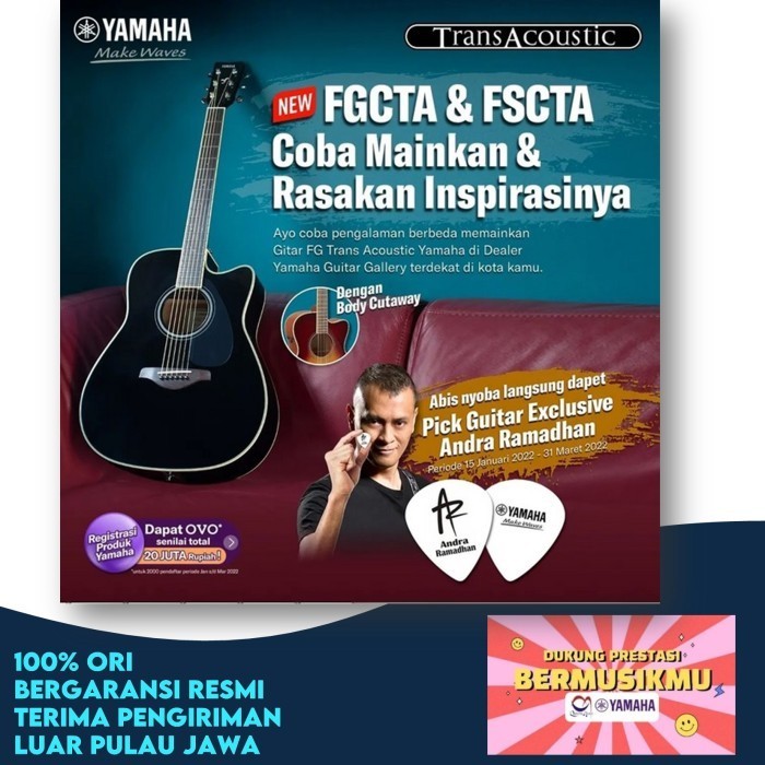 Yamaha Guitar/ Gitar Fs400C Fs 400C Fs 400 Smb Gitar Akustik