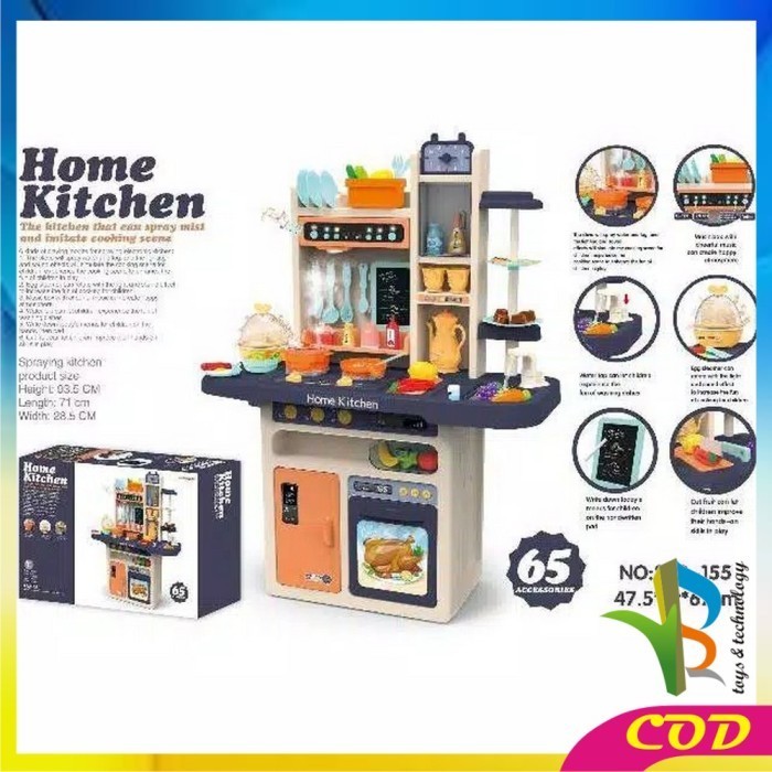 Rb-M24 Mainan Spraying Mist Kitchen Set Isi 65Pcs Mainan Masak Masakan