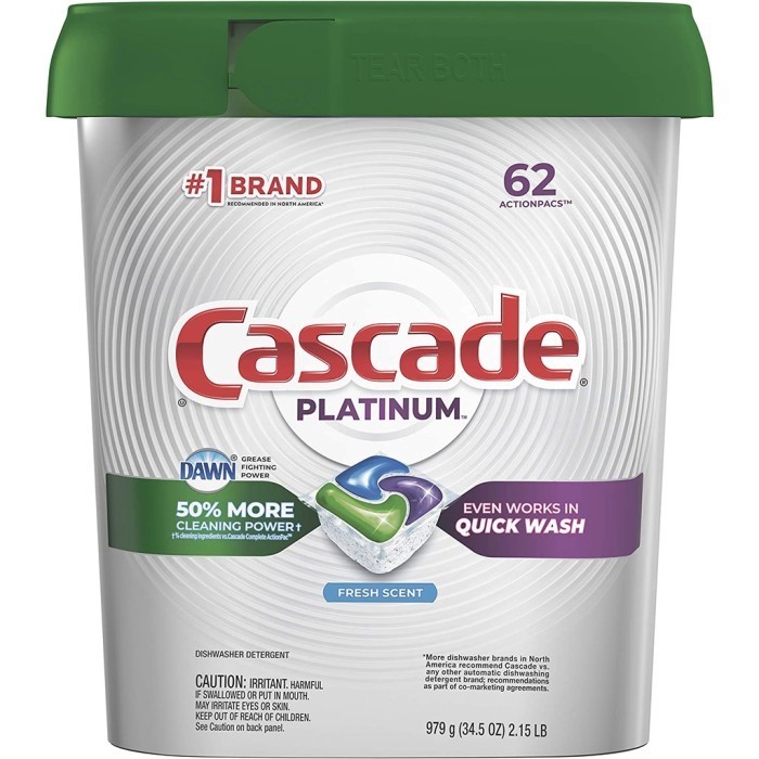Cascade Platinum Dishwasher Pods Actionpacs Dishwasher Detergent Original Dan Terpercaya