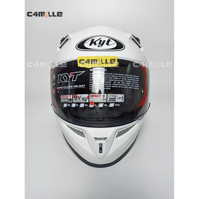 Helm Kyt K2 Rider Solid White Double Visor Full Face