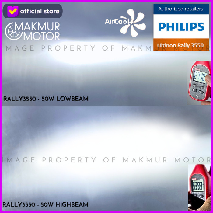 Lampu Mobil Philips Ultinon Rally 3550 - H4 6500K 50W