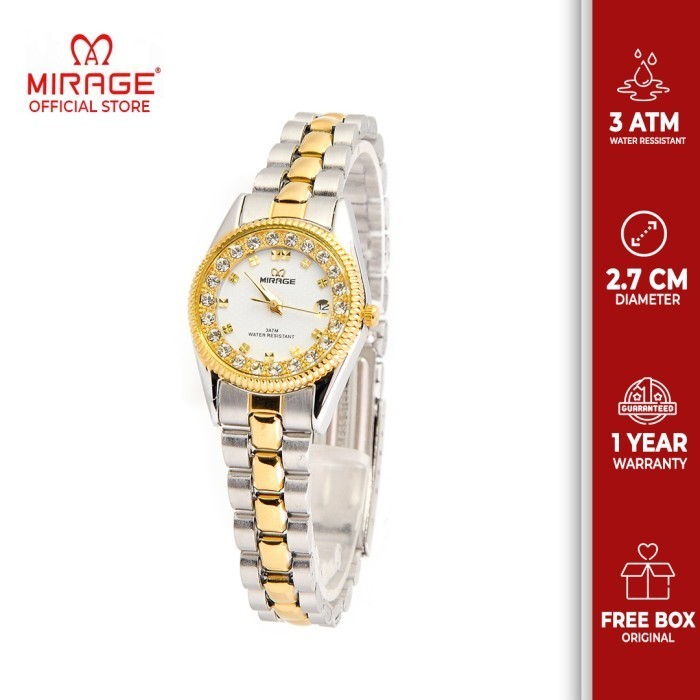 Jam Mirage Original Wanita Permata Rx 1580L Kombinasi Silver-Gold Pp