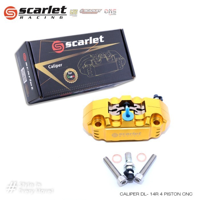 Scarlet Racing Caliper Kaliper Kepala Babi 4 Piston Universal