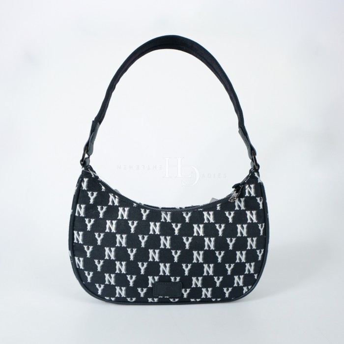 Mlb Ny Yankees Monogram New Hobo Bag Black/White
