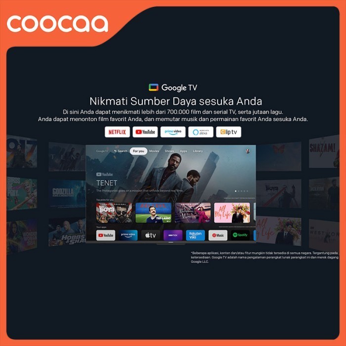 [New] [Google Tv] Coocaa Tv 43 Inch - Smart Tv (Model : 43Cue7600) Termurah Terlaris Promo