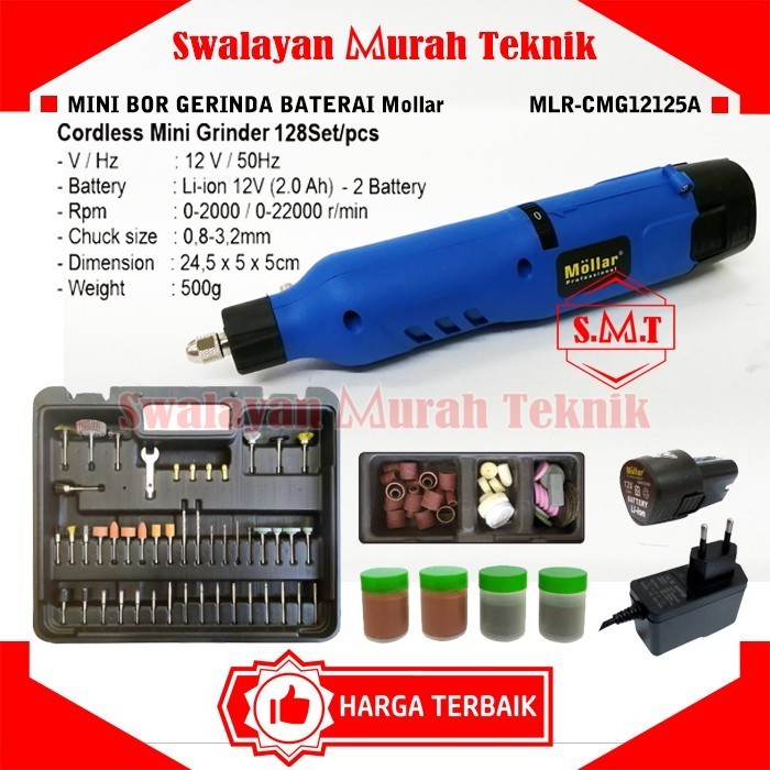Mini Bor Gerinda Baterai MOLLAR CMG12125A Die Grinder Tuner Cordless