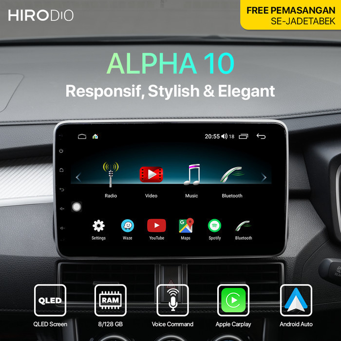 Hirodio Alpha 10 - Headunit Android Double Din 10Inch