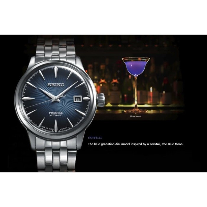 Seiko Srpb41J1 Presage Bluemoon Cocktail Automatic Blue Gradation Text Termurah Terlaris Promo