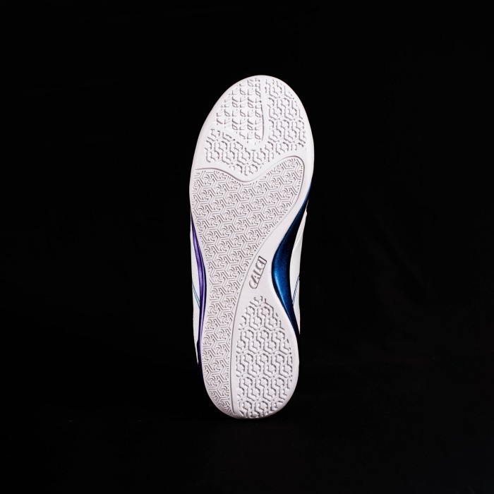 Calci Sepatu Futsal Bomsala Willow Elite - White Chameleon Blue Termurah Terlaris Promo