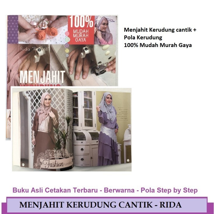 

Buku Keterampilan Jahit Hijab Jilbab : Menjahit Kerudung Cantik + Pola