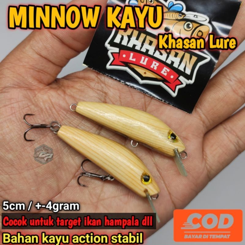 MINNOW KAYU KHASAN LURE 5CM