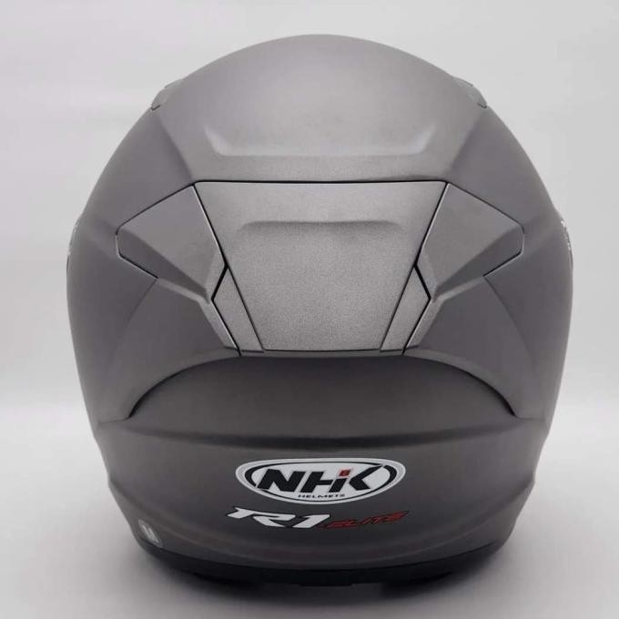 NHK R1 ELITE DARK GREY DOFF SOLID | Helm Half Face R 1 elit Abu polos