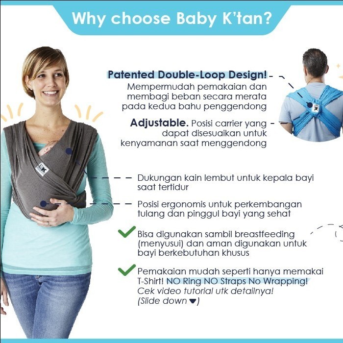 Baby K'Tan Baby Carrier Active Yoga - Gendongan Bayi