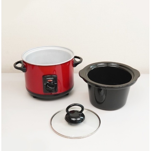 Slow Cooker Locknlock/Lock N Lock Ejp136Red Kapasitas 1,5 Liter Termurah Terlaris Promo