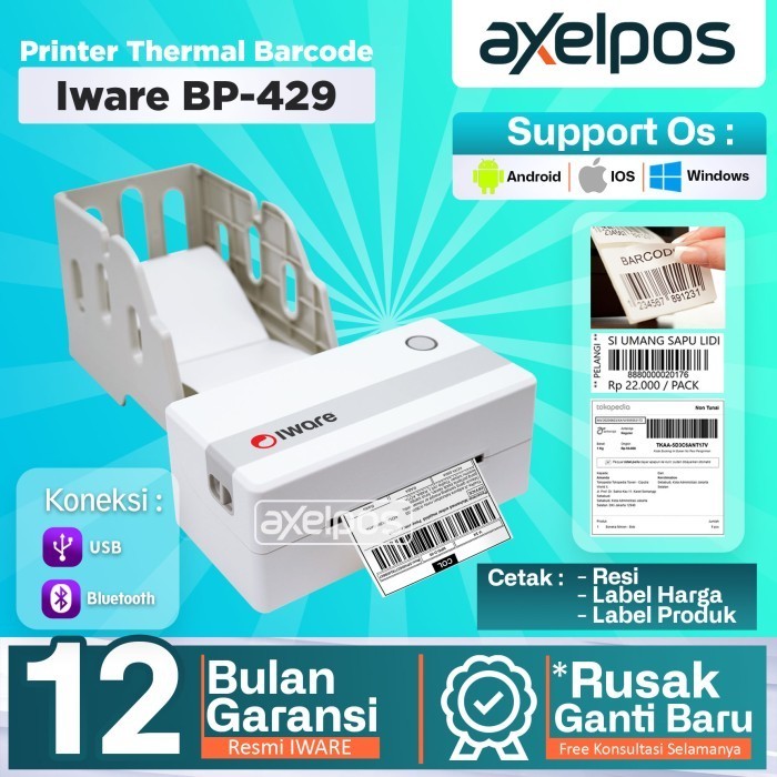 Printer Barcode Thermal Label Iware Bp-429 Usb / Usb - Bluetooth