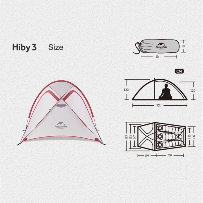 Tenda Naturehike Hiby Nh19Zp016 20D Hiby Tent 2-3P Termurah Terlaris Promo