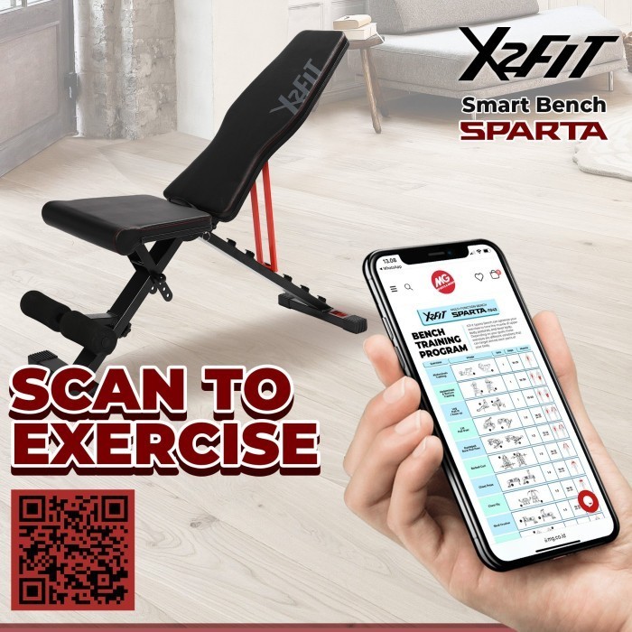 X2Fit Smart Bench Sparta / Bangku Gym & Fitness X2Fit - Original
