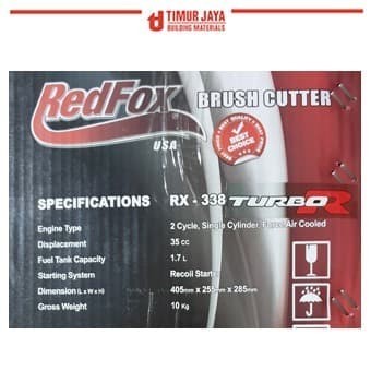 Redfox 338 Recoil Brush Cutter Mesin Potong Rumput Gendong Sumura