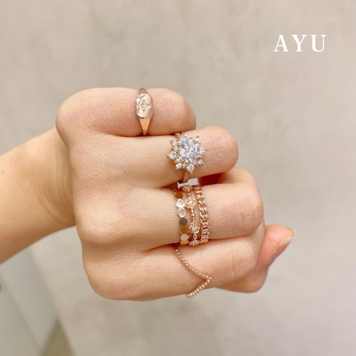 Ayu Gold Round Bling Stack 17K Rose Gold
