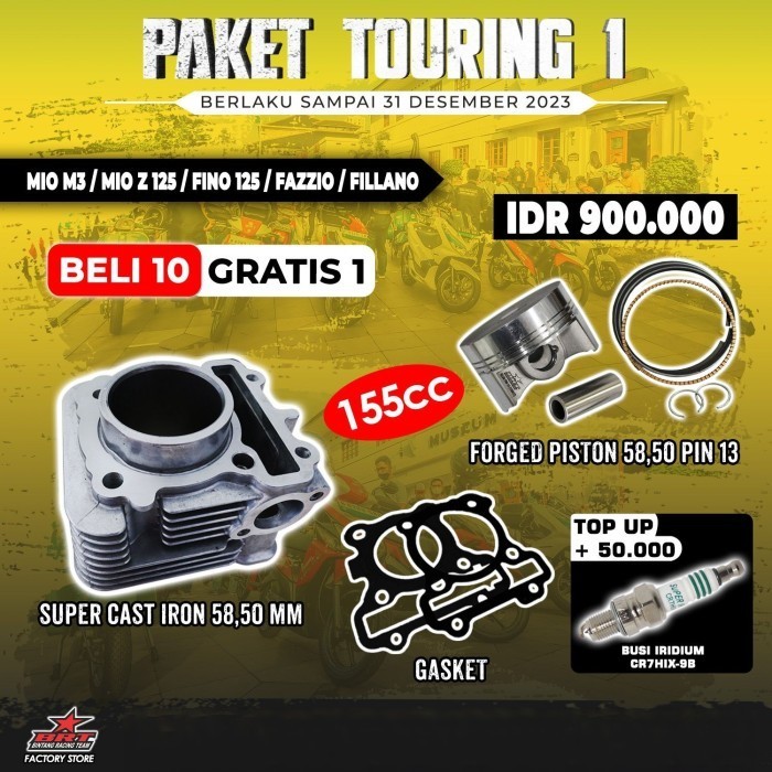 Brt Paket Touring 1-Bore Up Mio M3/Mio Z 125/Fino - Blok Piston 58.50