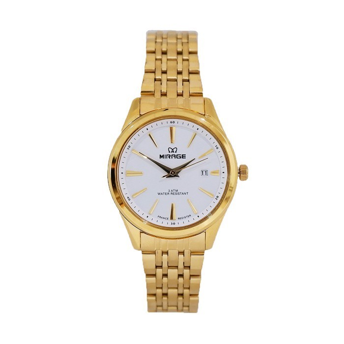 Jam Tangan Wanita Mirage Gold Emas Mewah Anti Karat 8779 L Original