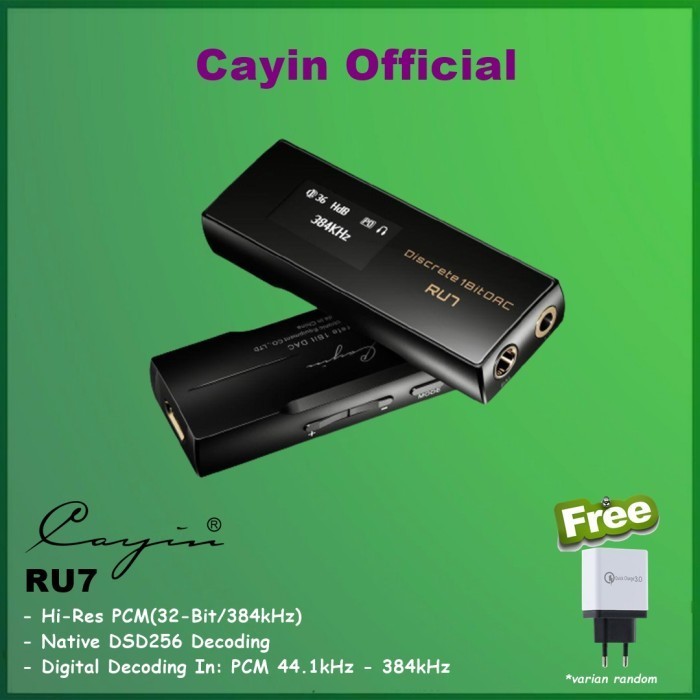 Cayin Ru7 Ru 7 Portable Hi-Fi Discrete 1-Bit Usb Dongle Dac Amp Dongle