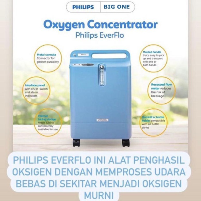 Philips Everflo Oxygen Concentrator Portabel, Mesin Penghasil Oksigen